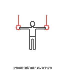 Gymnastic rings line icon, Vector signs for web graphics.