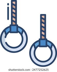 Gymnastic Rings linear color vector illustration