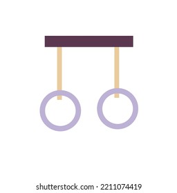 Gymnastic rings on white background