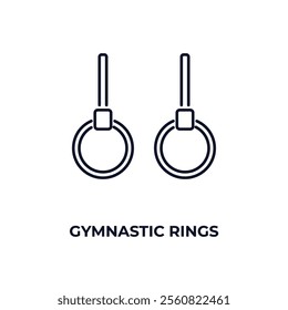 gymnastic rings outline icon. Linear vector from gym concept. Thin line gymnastic rings icon isolated on white background