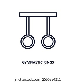 gymnastic rings outline icon.  Thin line icon from gym and fitness collection. Editable vector isolated on white background