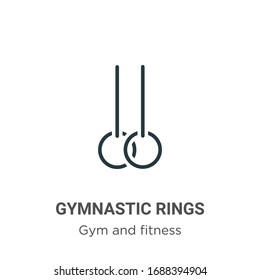 Gymnastic rings outline vector icon. Thin line black gymnastic rings icon, flat vector simple element illustration from editable gym and fitness concept isolated stroke on white background