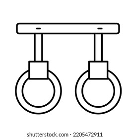 Gymnastic rings Outline Vector Icon which can easily modify or edit

