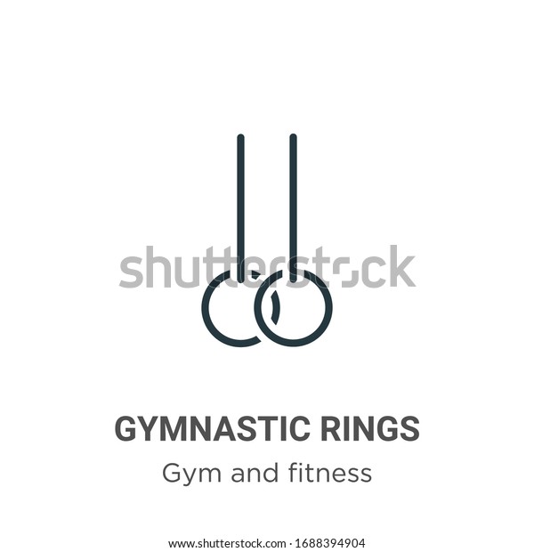Gymnastic rings outline vector icon. Thin line\
black gymnastic rings icon, flat vector simple element illustration\
from editable gym and fitness concept isolated stroke on white\
background