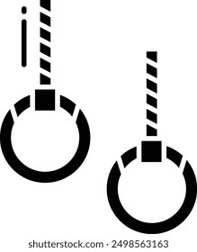Gymnastic Rings solid glyph vector illustration