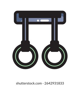 Gymnastic rings sport tool. Vector illustration