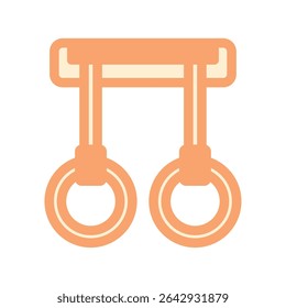 Gymnastic rings sport tool. Vector illustration