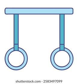 Gymnastic rings for strength and flexibility training isolated vector illustration