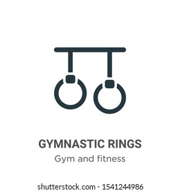 Gymnastic rings vector icon on white background. Flat vector gymnastic rings icon symbol sign from modern gym and fitness collection for mobile concept and web apps design.