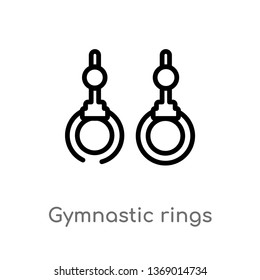gymnastic rings vector line icon. Simple element illustration. gymnastic rings outline icon from gym and fitness concept. Can be used for web and mobile