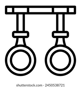 Anillos Gimnásticos Vector Line icon Diseño