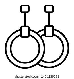 Gymnastic Rings Vector Line Icon Design