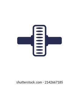 gymnastic roller icon on white