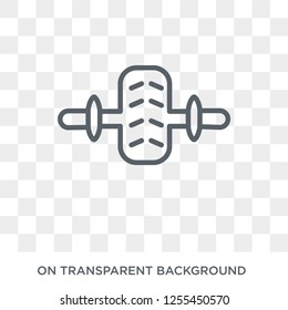 Gymnastic Roller icon. Trendy flat vector Gymnastic Roller icon on transparent background from Gym and fitness collection. High quality filled Gymnastic Roller symbol use for web and mobile