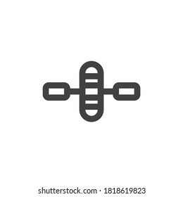 Gymnastic roller line icon. linear style sign for mobile concept and web design. Sport wheel outline vector icon. Symbol, logo illustration. Vector graphics
