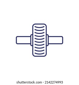 gymnastic roller line icon on white