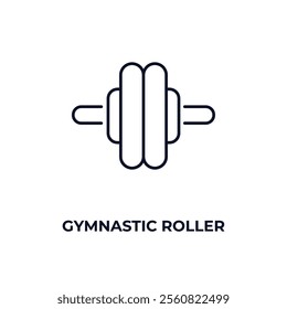 gymnastic roller outline icon. Linear vector from gym concept. Thin line gymnastic roller icon isolated on white background