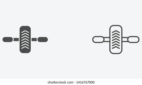 Gymnastic roller vector icon sign symbol