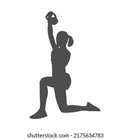 Gymnastic. Silhouette of an athlete doing gymnastics. Vector illustration for websites, applications and creative design. Flat style.