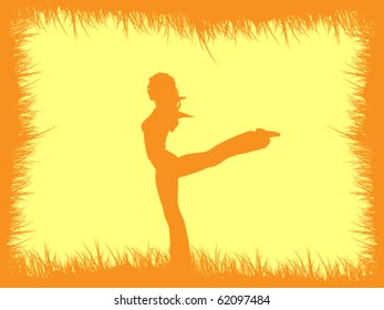 gymnastic silhouette autumn frame