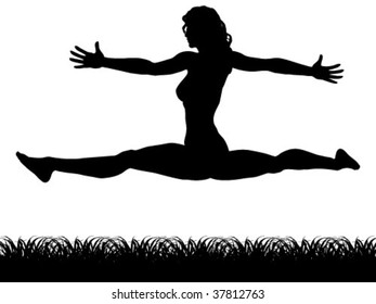 gymnastic silhouette vector illustration