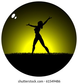 gymnastic silhouette vector illustration