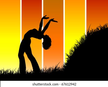 gymnastic silhouette vector illustration