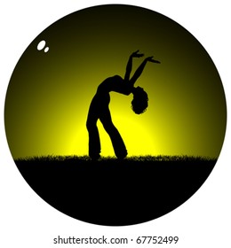 gymnastic silhouette vector illustration