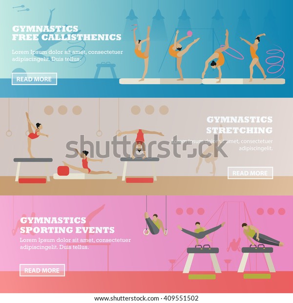 Gymnastic Sport Competition Arena Banner Vector Stock Vector (Royalty ...