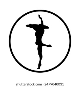 Gymnastic sport icon silhouette vector illustration