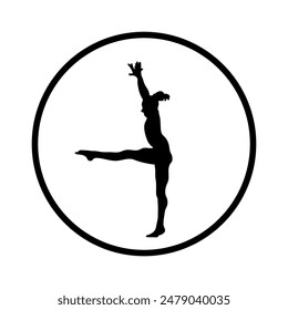 Gymnastic sport icon silhouette vector illustration