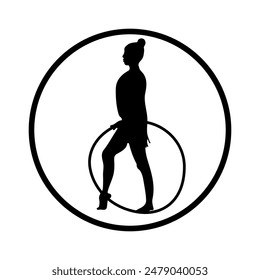 Gymnastic Sport Ikone Silhouette Vektorillustration