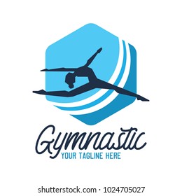 gymnastic sport logo with text space for your slogan / tag line, vector illustration