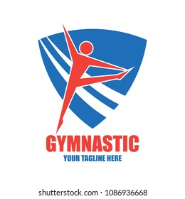 gymnastic sport logo with text space for your slogan / tag line, vector illustration