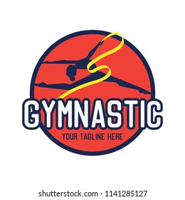 gymnastic sport logo with text space for your slogan / tag line, vector illustration