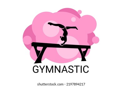 gymnastic sport vector line icon. practice gymnastic. sport pictogram, vector illustration.