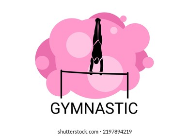 gymnastic sport vector line icon. practice gymnastic. sport pictogram, vector illustration.