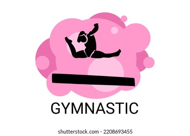 gymnastic sport vector line icon. practice gymnastic. sport pictogram, vector illustration.