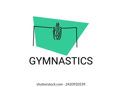 gymnastic sport vector line icon. practice gymnastic. sport pictogram, vector illustration.
