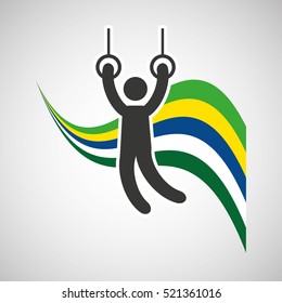 gymnastic still rings sportsman flag background design vector illustration eps 10