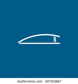 Gymnastic Trampoline Flat Icon On Blue Background