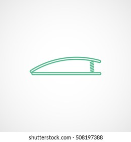Gymnastic Trampoline Green Flat Icon On White Background