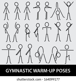 gymnastic warm-up poses eps10