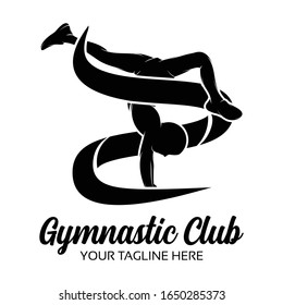 Gymnastics activities for logo or icon health and fitness