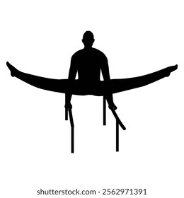 Gymnastics Athlete Silhouette Male in Dynamic Pose