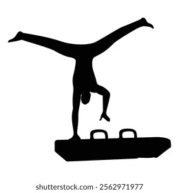 Gymnastics Athlete Silhouette Male in Dynamic Pose