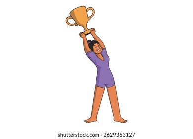 Vencedor de Atleta de Ginástica com Troféu