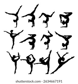 Ginástica - Mulher atlética Elegante Pose Vetor