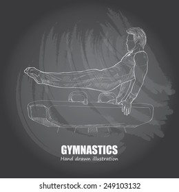 Gymnastics background Design. Hand drawn.
