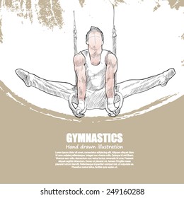 Gymnastics background Design. Hand drawn.